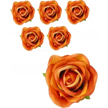 umělá květina Umělá růže do kytice hlavička , poupě, umělé květy velké, 6 Ks