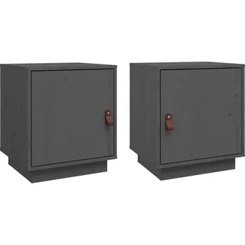 Noční stolek Noční stolek z borovice šedý 40x34x45 cm