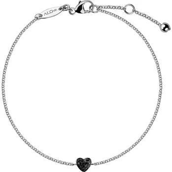 Náramek Náramek s černými diamanty Little Heart