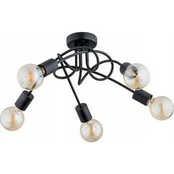 Stropní svítidlo černé kovové s 5 světelnými body do obýváku ložnice Alfa