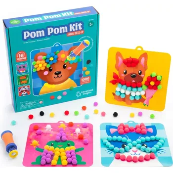 kreativní sada Learning Resources - Pom Pom Kit: Oblékání zvířátek