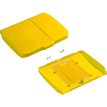 Odpadkový koš Víko pro 150 l vak - žluté/boční - na kraji