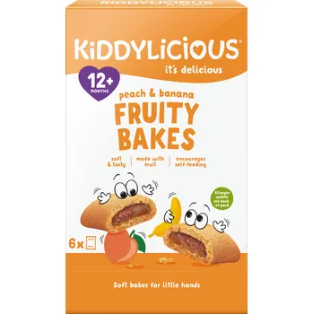 Kiddylicious koláčky s jablečno-broskvovo-banánovou náplní - 132 g (6 x 22 g)