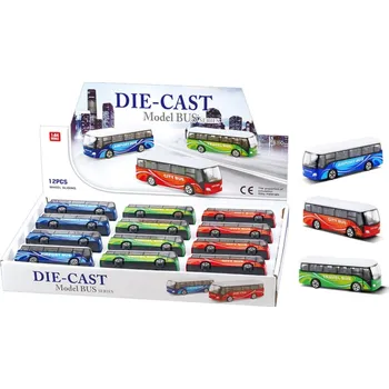 autíčko Autobus kov/plast 9cm na volný chod 3 druhy - mix variant či barev