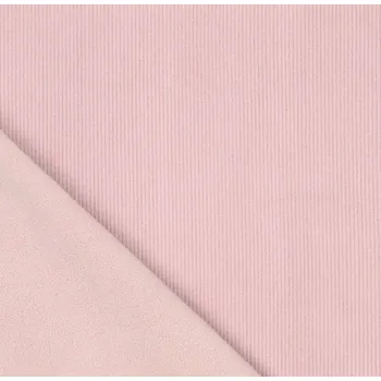 Manšestr s fleecem v růžové barvě s jemným žebrováním 21101/820