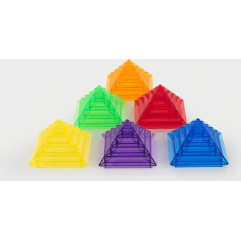 Hračka pro nejmenší TickiT - Barevné průsvitné pyramidy