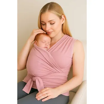 Zavinovací tričko na klokánkování Emberlyn růžové bavlněné bez rukávů Velikost: L