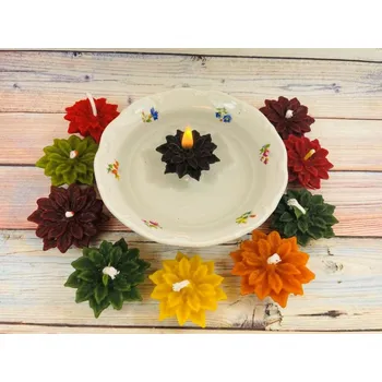 Svíčka Svíčka ze včelího vosku leknín zdobený žluté Bez balení