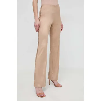 Dámské kalhoty Kalhoty Guess ORNELLA dámské, béžová barva, zvony, high waist, W4RB41 WE0L0 W4RB41.WE0L0 80X, vel. XL