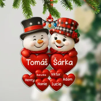 Vánoce Personalizovaná akrylová ozdoba, vánoční dárek 12 9 cm