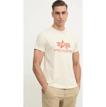 Bavlněné tričko Alpha Industries 100501CB béžová 01X, vel. M