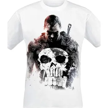 Pánské tričko Curepink [Vel. S] The Punisher - Smoke pánské tričko - White Velikost: S