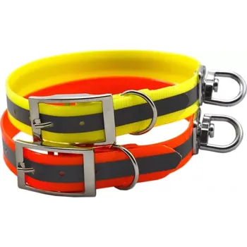 Vodítko pro psa Barvářský obojek s reflexním proužkem (BIOTHANE) délka obojku: 45cm, barva: oranžová