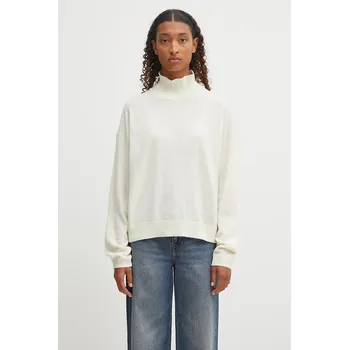 Dámský svetr Svetr s příměsí vlny Napapijri D-Mis béžová barva, s pologolfem, NP0A88XKN1J1, S, 80X