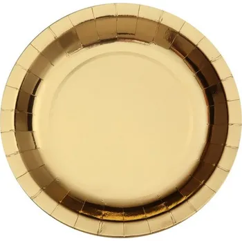 Party nádobí Santex Talíře papírové metalické zlaté 26cm 10ks