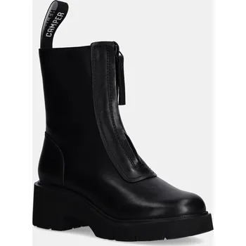 Dámské kozačky Kožené kotníkové boty Camper Milah dámské, černá barva, na podpatku, K400776-001 K400776.001 99X, EUR 40