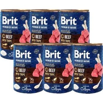Pro psa Brit Premium by Nature Hovězí maso s dršťkami 6x800g