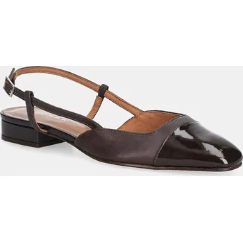 Dámské baleríny Kožené baleríny Jonak DHAPOU VERNIS CUIR 6000255 hnědá 89X, EUR 38