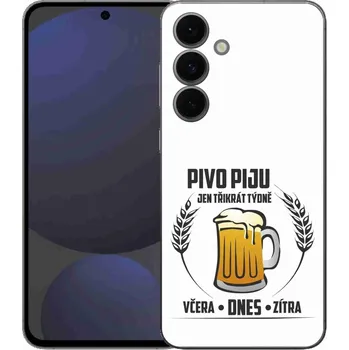 Pouzdro na mobilní telefon Gelový kryt mmCase na Samsung Galaxy S25 FE - pivní motiv bílé pozadí