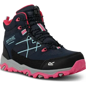 Dětská treková obuv Dětské trekové kotníkové boty Regatta Samaris III Jnr Velikost bot (EU): 30 / Barva: modrá/růžová