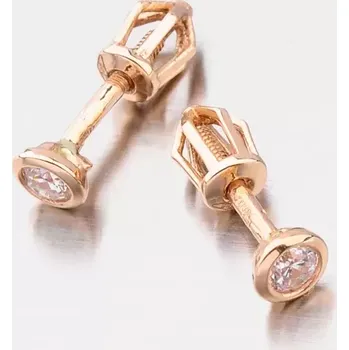 Náušnice Dámské náušnice růžové zlato 52DZ-8007CV-SR