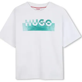 Chlapecké oblečení Dětské bavlněné tričko HUGO G00435.114.150 bílá 00X, vel. 138