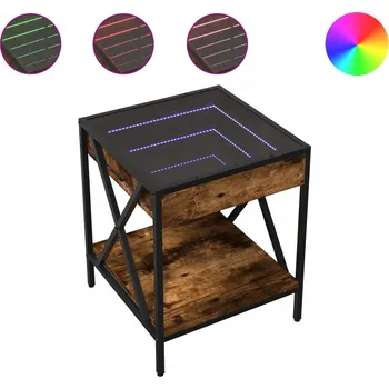 Noční stolek Noční stolek LED Infinity 40x40x49 cm, kouřový dub