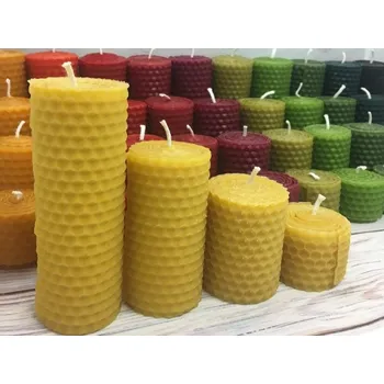 Svíčka Svíčka ze včelího vosku sada tlustá Bez balení zelené