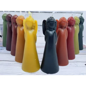 Svíčka Svíčka ze včelího vosku anděl velký 2 Bez balení tmavě červené