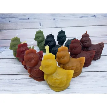 Svíčka Svíčka ze včelího vosku slepice malá Bez balení vínové