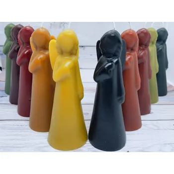 Svíčka Svíčka ze včelího vosku anděl velký 3 Bez balení zelené