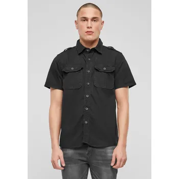 Oblečení a móda Pánská košile Urban Classics Vintage Brandit černá | šedá 1755151