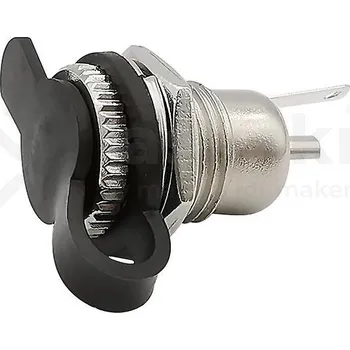 Elektrický konektor LaskaKit_cz Napájecí konektor DC-099 5.5/2.1mm kovový do panelu s krytkou