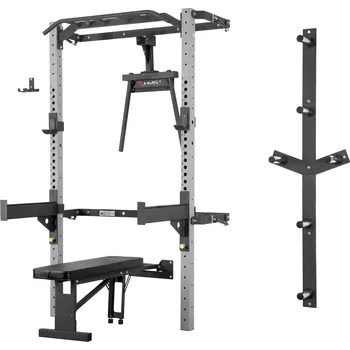 Multifunkční posilovací stojan s příslušenstvím HMS KLT21 šedý