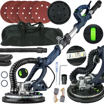 Průmyslový ventilátor BOXER Bruska na sádrokarton (žirafa) – LED, regulace otáček, 6× brusný papír + taška