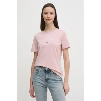 Pánské tričko Bavlněné tričko Tommy Hilfiger WW0WW43895 růžová 03X, vel. XS