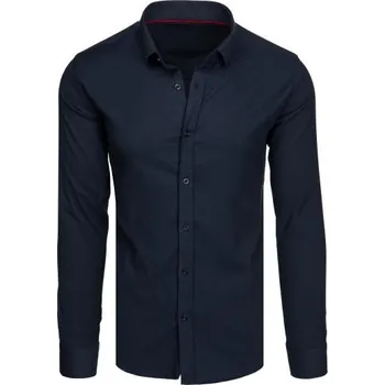 Pánská košile Pánská košile s dlouhým rukávem tmavě modrá