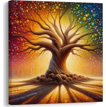 Obraz Dovido Obraz zářící strom života s duhou