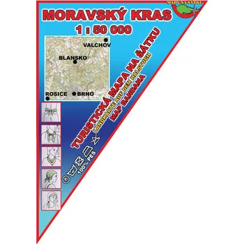 Kartografie PRAHA, a. s. Moravský kras, 1 : 50 000 – mapa na šátku