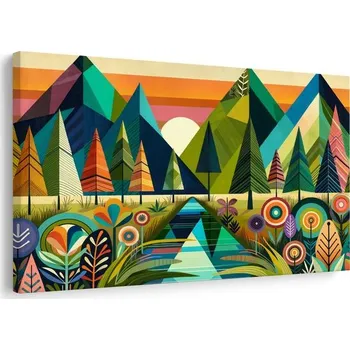Obraz Dovido Obraz barevné hory a stromy