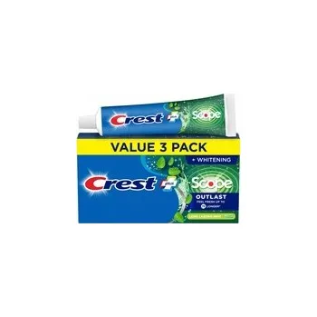 zubní pasta Crest Complete Whitening Scope Outlast 3x153 g - Bělící zubní pasta s ústní vodou, 3 kusy po 153 g