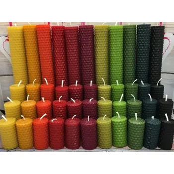 Svíčka Svíčka ze včelího vosku sada hubená Bez balení zelené