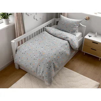 Povlečení PINTURA PINTURA šedé 45 x 65 cm | 90 x 135 cm knoflík