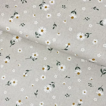 Vodeodolná Bavlna Talia - Kopretina na režném