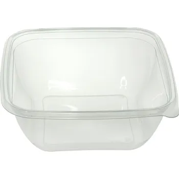 Jednorázové nádobí Miska rPET 1000ml, 190x190x58mm, V00705 čtvercová transparentní - 400 ks