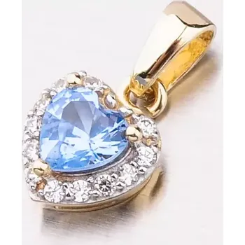 Přívěsek Dámský přívěsek žluté zlato 585 srdce se zirkony 53GZ-8016ZMB