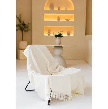 Prostěradlo Přikrývka Poszyte vlna 140 cm x 200 cm bílá