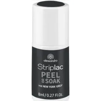 Přípravek na nehty Lak na nehty Alessandro Striplac Peel or Soak, odstín 118 New York Grey, 8 ml
