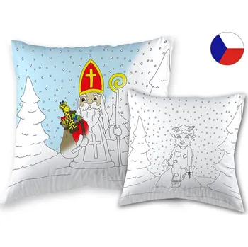 Povlak na dekorativní polštářek Veba Povlak na polštářek 40 x 40 cm omalovánky + voskovky