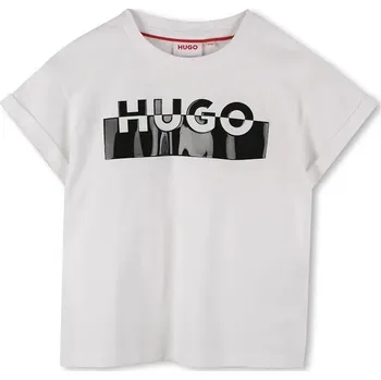 Chlapecké tričko Dětské bavlněné tričko HUGO bílá barva, G00568 G00568.114.150 00X, vel. 114